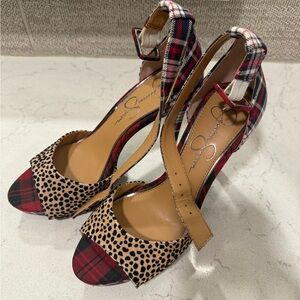 Perfect heels for Christmas! Jessica Simpson brand strap heel.